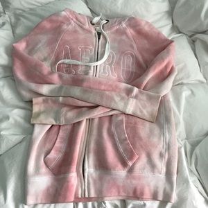 Aeropostale pink tie dye zip up